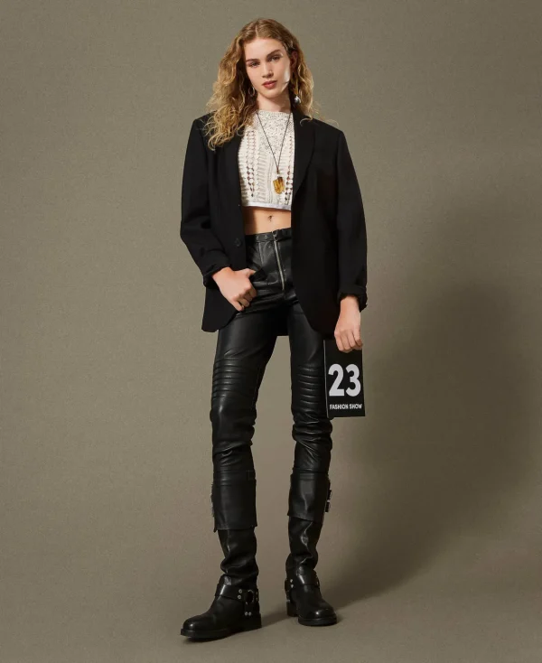 TWINSET Milano Jacken und Steppjacken | Blazer^Anzugblazer Aus Serge Aus Wollmischung Schwarz