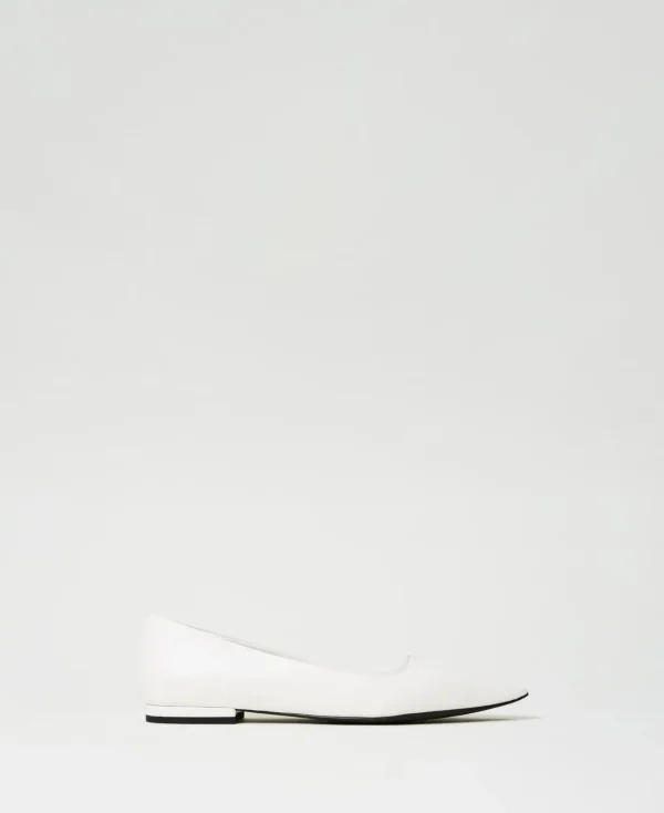 TWINSET Milano Flache Schuhe | Ballerinas und Mokassins^Ballerina Mit Spitz Zulaufender Zehenpartie White Sahne