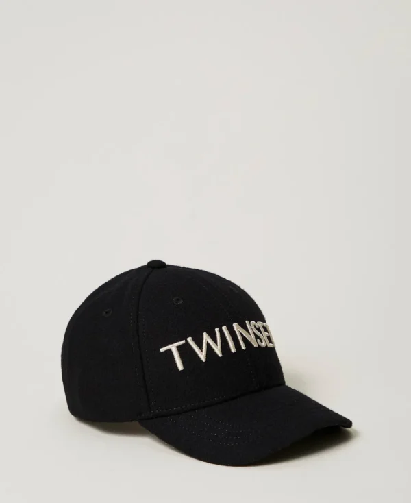 TWINSET Milano Accessoires^Baseballkappe Aus Tuch Mit Logo Schwarz
