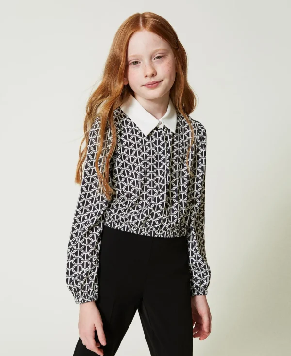 TWINSET Milano Blusen und Hemden^Bluse Aus Crêpe De Chine Mit Print Print Oval T Chain