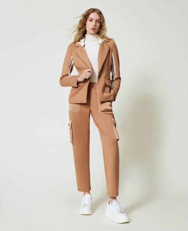 TWINSET Milano Cargohosen^Cargohose Aus Scuba Und Satin Kamel-Karamell