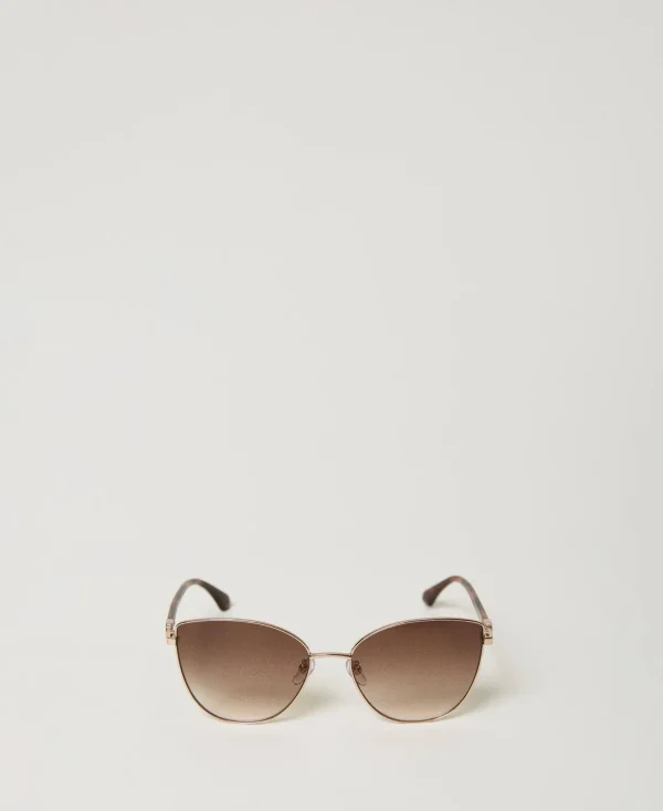 TWINSET Milano Sonnenbrillen^Cat-Eye-Sonnenbrille Aus Stahl Shiny Copper Gold