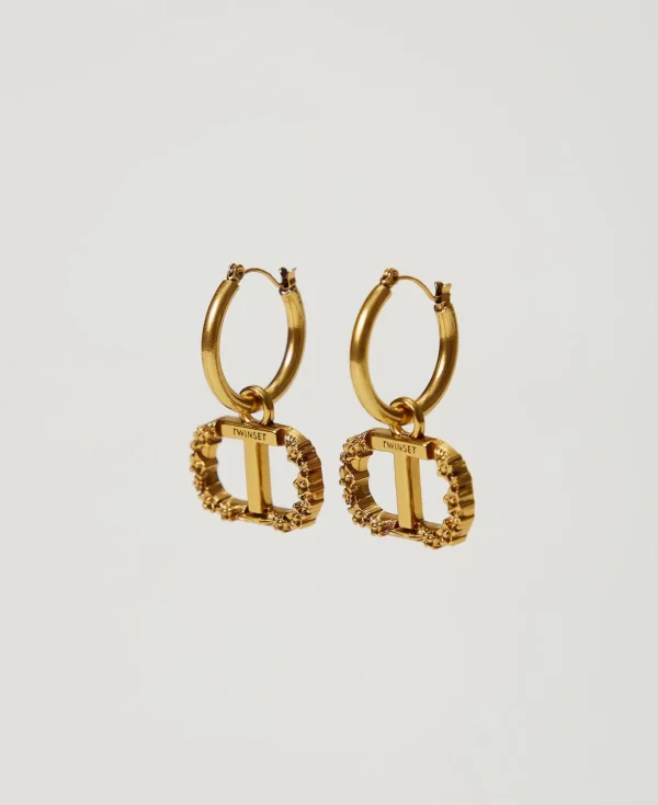 TWINSET Milano Modeschmuck^Creolen Mit Floralem Oval T Helles Messing