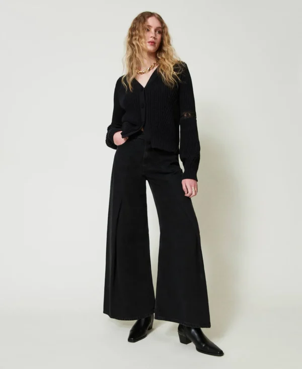 TWINSET Milano Jeans^Cropped-Jeans Mit Zwei Knöpfen Denimschwarz