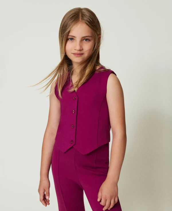TWINSET Milano Jacken und Outerwear^Einreihige Weste Mit Gleichfarbigen Knöpfen Magentaviolett