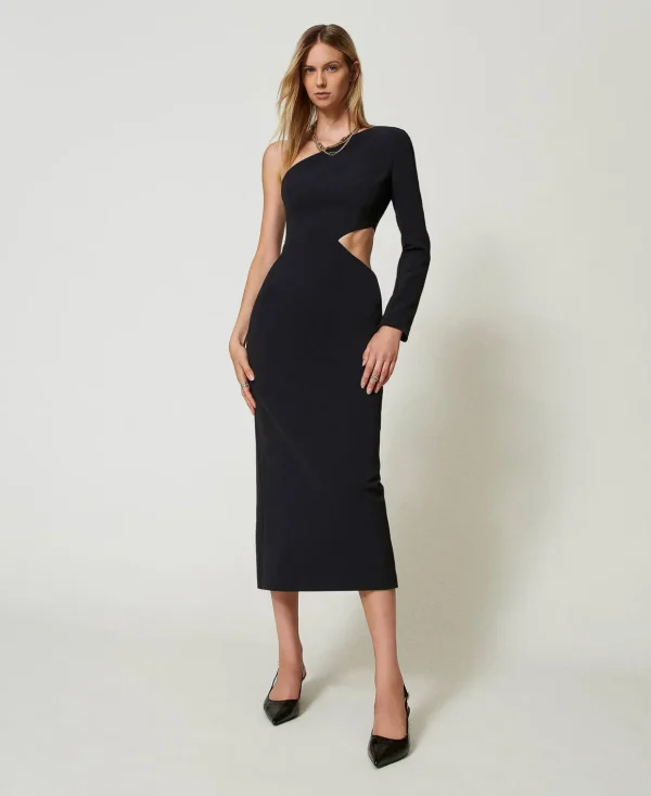 TWINSET Milano Elegante Kleider | Midikleider^Einschultriges Midikleid Schwarz