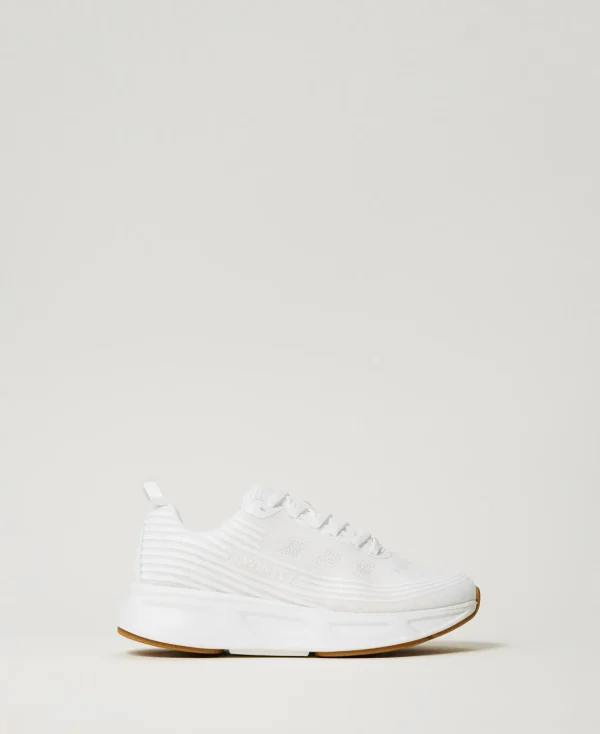 TWINSET Milano Flache Schuhe | Sneakers^Fessura Sneaker Mit Streifen Und Logo Weiß