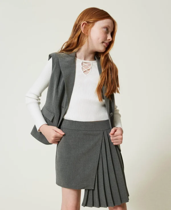 TWINSET Milano Röcke^Flanellrock Mit Plissee Mittelgrau-Melange