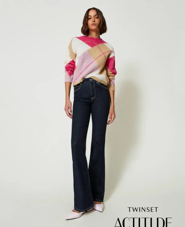 TWINSET Milano Jeans^Flare-Jeans Mit Fünf Taschen Rinse-Denim