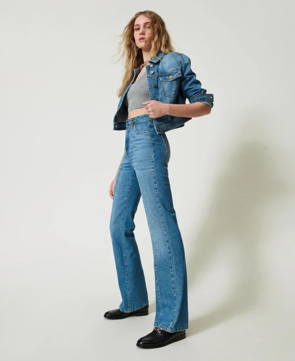 TWINSET Milano Jeans | Hosenanzüge und Kostüme^Flare-Jeansmit Fünf Taschen Denim
