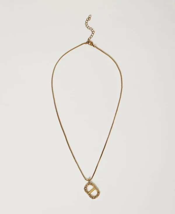 TWINSET Milano Modeschmuck^Halskette Mit Floralem Oval T Helles Messing