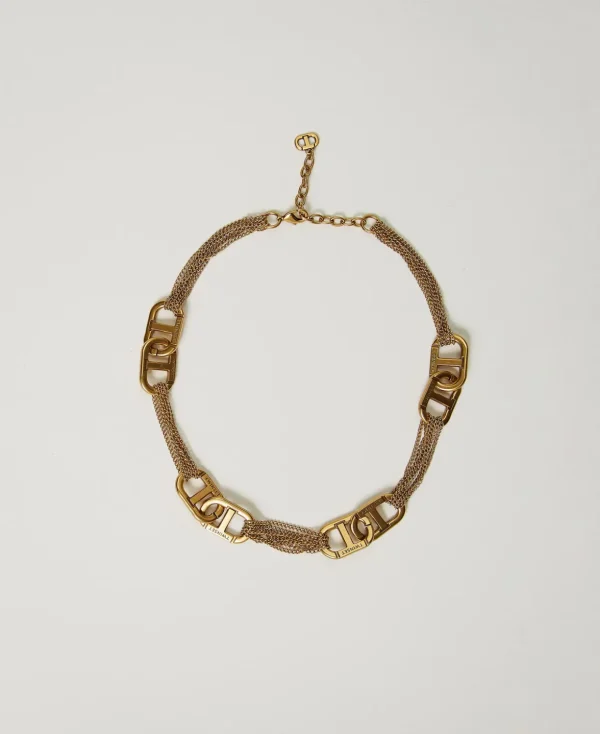 TWINSET Milano Modeschmuck^Halsnahe Kette Mit „Oval T“-Logos Helles Messing