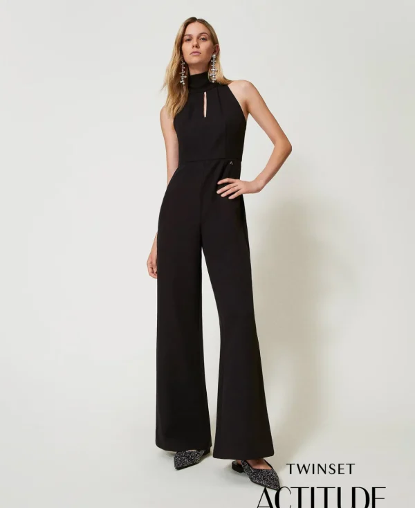 TWINSET Milano Hosenanzüge und Kostüme | Jumpsuits^Halterneck-Jumpsuit Aus Crêpe-Cady Schwarz