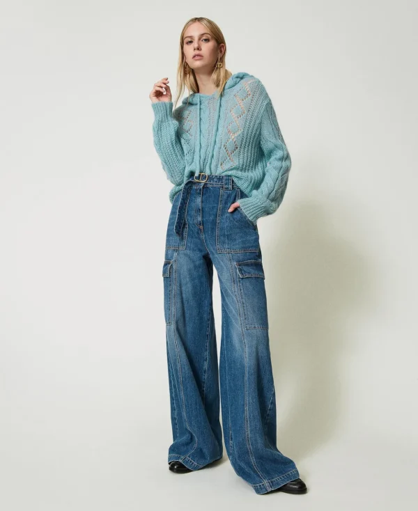 TWINSET Milano Jeans^High-Waist-Cargojeans Mit Gürtel Denim