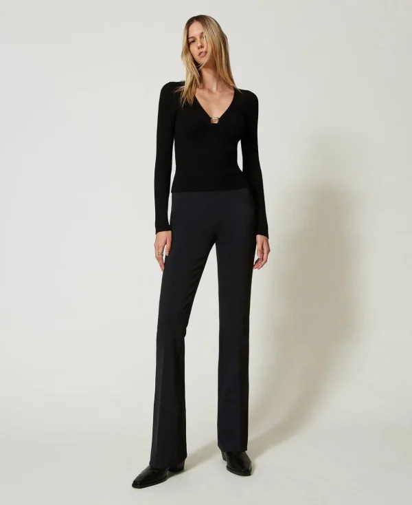 TWINSET Milano Flare-Hosen^High-Waist-Hose Mit Flare-Fit Schwarz