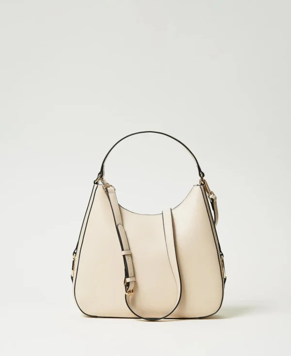 TWINSET Milano Schultertaschen | Hobo-Bags^Hobo-Bag Mit „Oval T“-Schnalle „Old White“