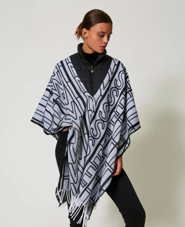 TWINSET Milano Ponchos^Jacquardponcho Mit Logos Schwarz