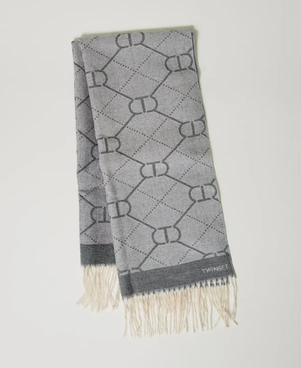 TWINSET Milano Schals^Jacquardstola Mit Oval Ts Schwarz