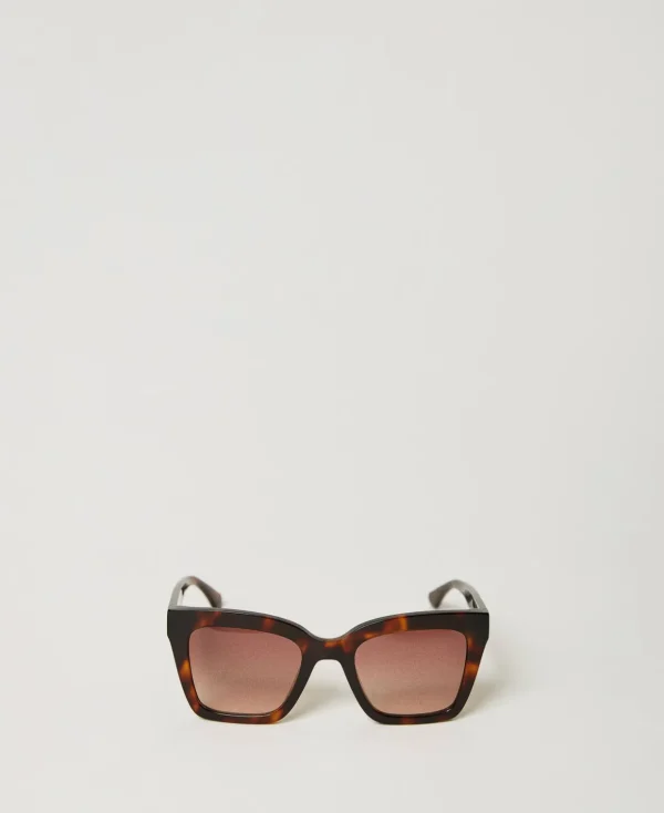 TWINSET Milano Sonnenbrillen^Karree-Sonnenbrille In Schildpattoptik Shiny Dark Havana
