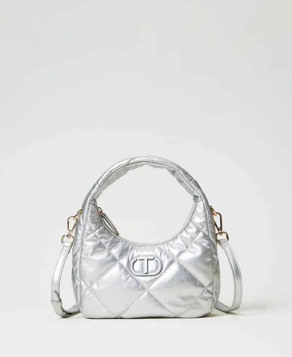 TWINSET Milano Minitaschen | Schultertaschen^Kleine Hobo-Stepptasche Mit Wattierung Silber