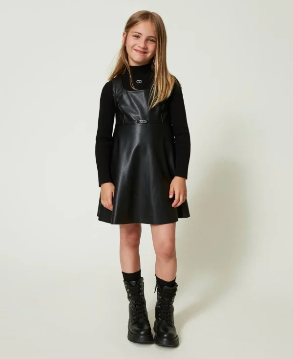 TWINSET Milano Kleider^Kurzes Kleid Mit „Oval T“-Schnalle Schwarz