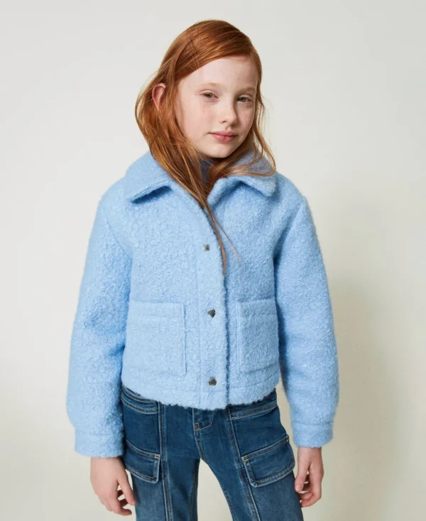 TWINSET Milano Jacken und Outerwear^Kurzjacke Aus Curly-Tuch „Frozen Fjord“-Azur