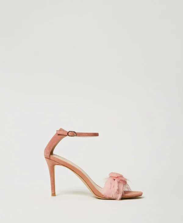 TWINSET Milano Pumps und Sandalen | High Heels^Ledersandalette Mit Federn Korallenperle