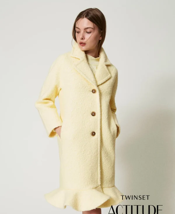TWINSET Milano Mäntel und Trenchcoats | Hosenanzüge und Kostüme^Mantel Aus Krausem Tuch Französisch Vanille