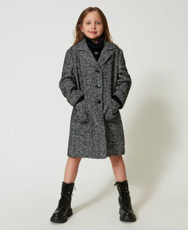 TWINSET Milano Jacken und Outerwear^Mantel Aus Tuch Mit Fischgrat Fischgrat-Jacquard