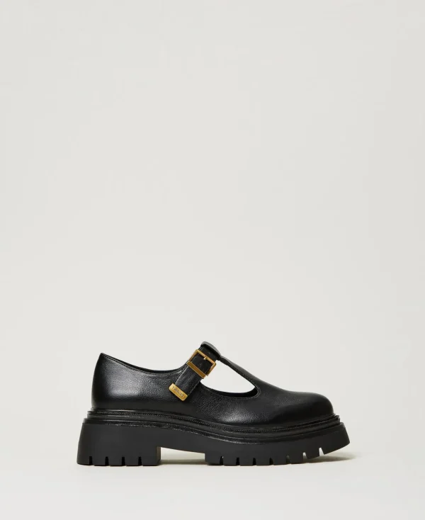 TWINSET Milano Flache Schuhe | Ballerinas und Mokassins^Mary Jane Mit Schnallen Schwarz