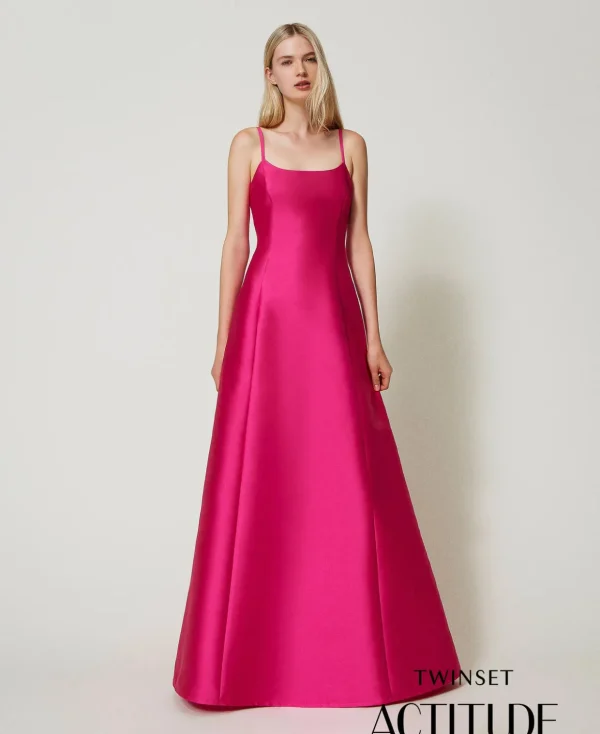 TWINSET Milano Elegante Kleider | Maxikleider^Maxikleid Aus Mikado-Twill Super Pink