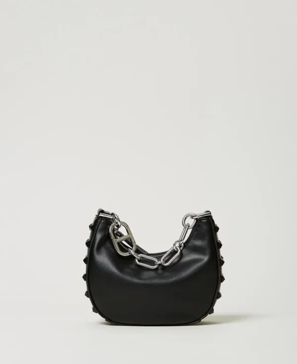 TWINSET Milano Minitaschen | Hobo-Bags^„Mini Croissant“-Bag Mit Nieten Schwarz