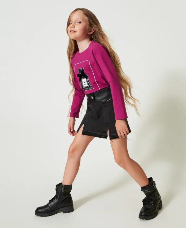 TWINSET Milano Röcke^Mini-Jeansrock Mit Schlitzen Denim Black Old