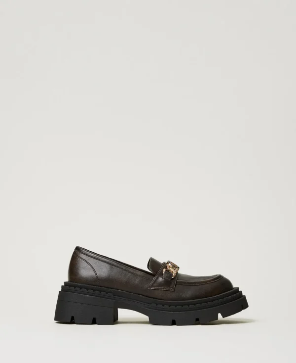 TWINSET Milano Flache Schuhe | Ballerinas und Mokassins^Mokassin Mit „Oval T“-Ziertrense Kaffeeschokolade