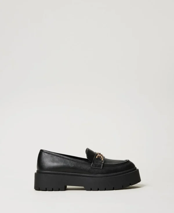 TWINSET Milano Flache Schuhe | Ballerinas und Mokassins^Mokassin Mit „Oval T“-Ziertrense Schwarz