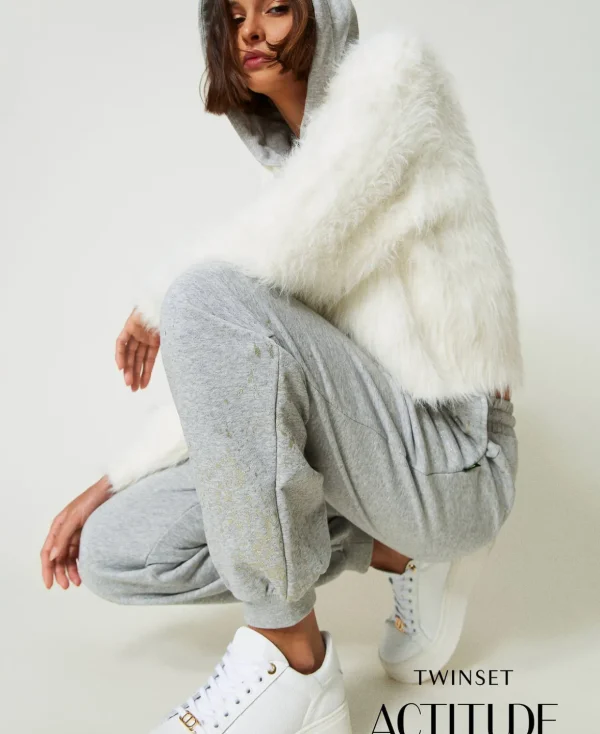 TWINSET Milano Joggers^MYFO Joggers Mit Glitzerprint Grau Melange