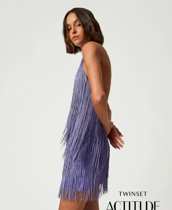 TWINSET Milano Elegante Kleider | Festliche Kleider^MYFO Minikleid Mit Fransen Blasslila