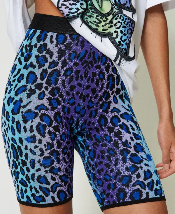 TWINSET Milano Shorts^MYFO Radlershorts Aus Jacquard-Strick Multicolor-Jacquard Leopard