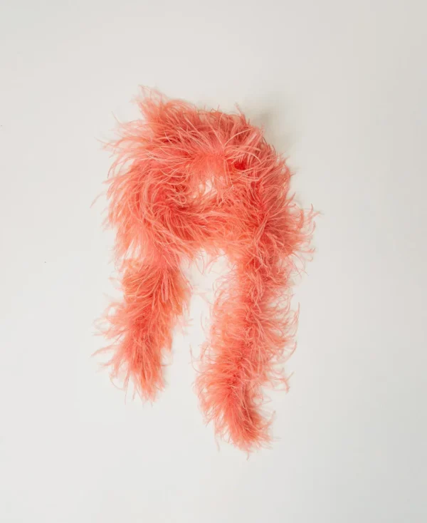 TWINSET Milano Schals^MYFO Stola Mit Federn Neon-Koralle