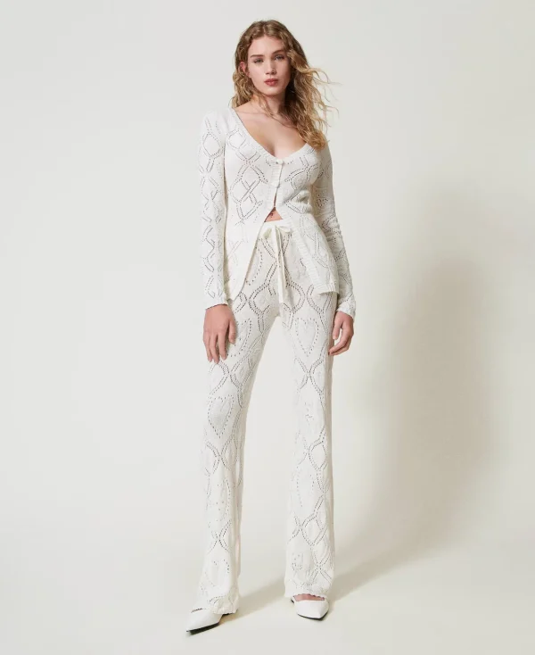 TWINSET Milano Gerade Hosen und Zigarettenhosen | Hosenanzüge und Kostüme^Nahtlose Hose Aus Treeblend-Garn Weiß Schnee