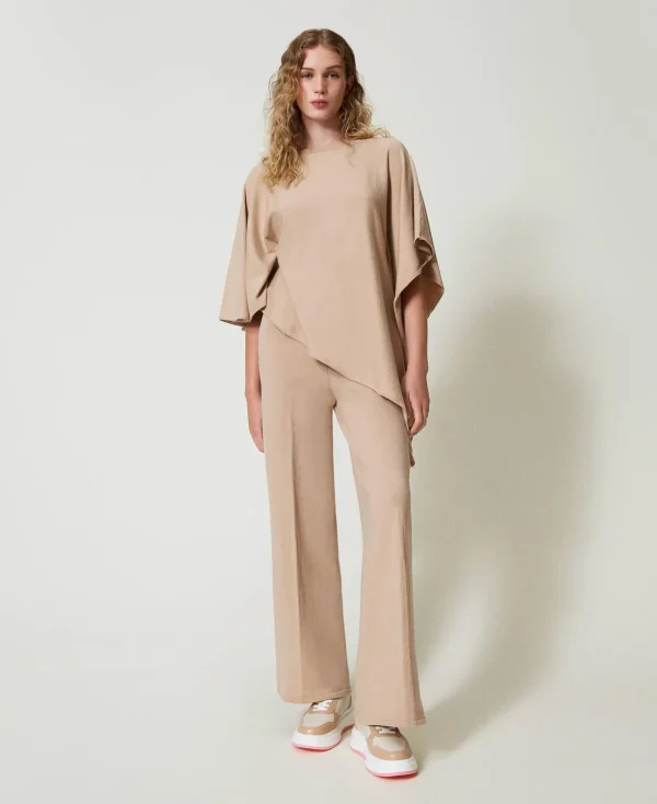 TWINSET Milano Weite Hosen und Palazzohosen | Hosenanzüge und Kostüme^Palazzohose Aus Gestrick Wonder Beige