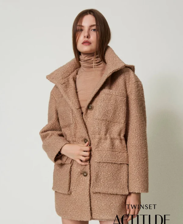 TWINSET Milano Hosenanzüge und Kostüme | Mäntel und Trenchcoats^Parka Aus Krausem Tuch „Beaver“-Braun