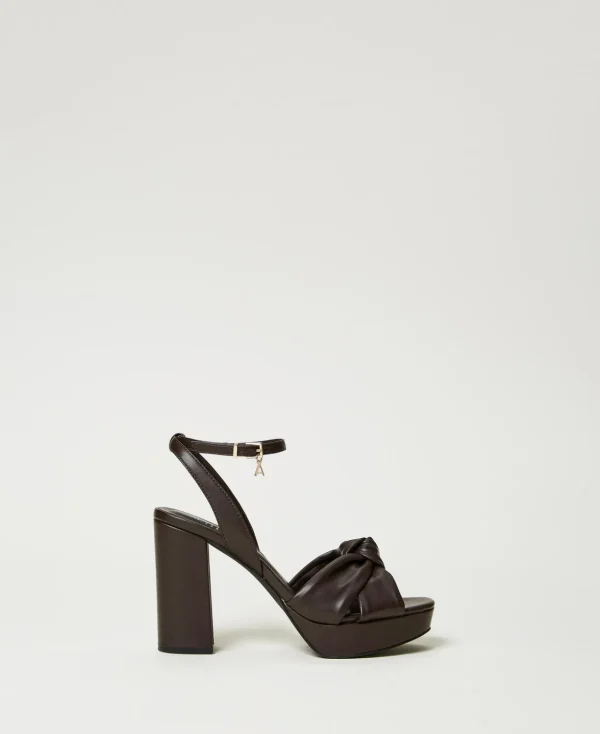 TWINSET Milano Pumps und Sandalen | High Heels^Plateausandalette Mit Knoten „Molé“-Braun