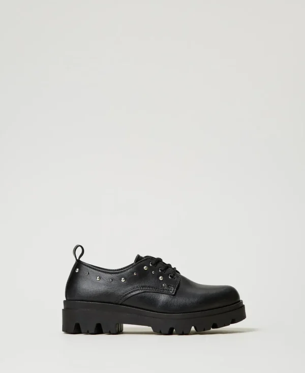 TWINSET Milano Schuhe^Schnürschuh Aus Leder Schwarz