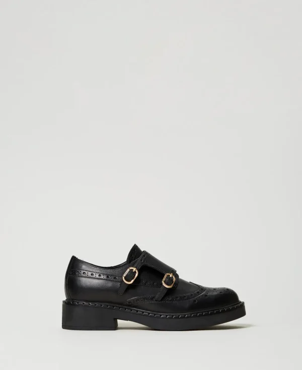 TWINSET Milano Flache Schuhe | Ballerinas und Mokassins^Schuhe Aus Leder Mit Riemchen Schwarz