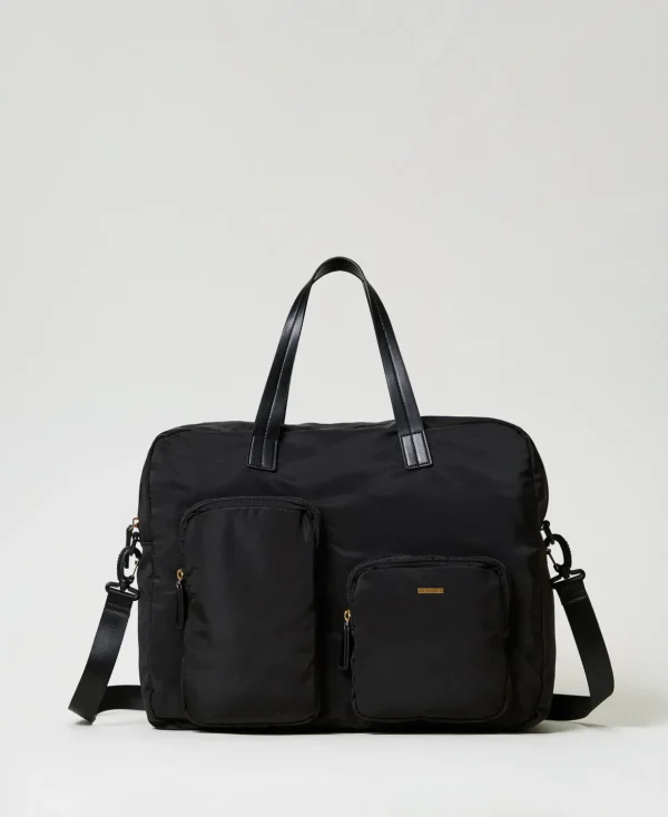 TWINSET Milano Schultertaschen | Shopper^Shopper Aus Technischem Gewebe Schwarz