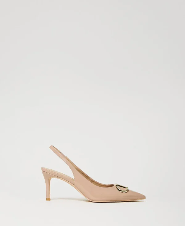 TWINSET Milano Pumps und Sandalen | High Heels^Slingback-Pumps In Lackoptik Eiskaffeebraun