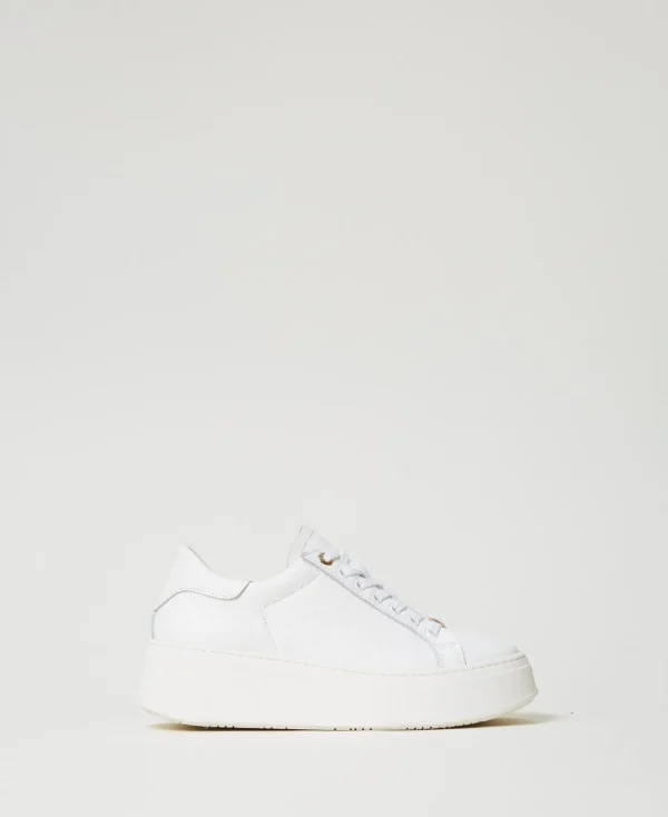 TWINSET Milano Flache Schuhe | Sneakers^Sneaker Aus Leder Weiß