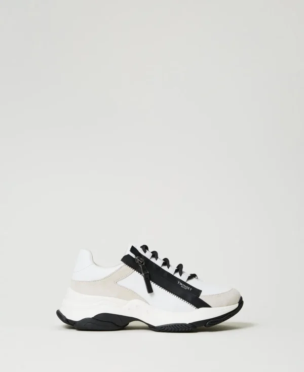 TWINSET Milano Sneakers | Flache Schuhe^Sneaker Im Laufschuhstil Mit Reißverschluss Weiß