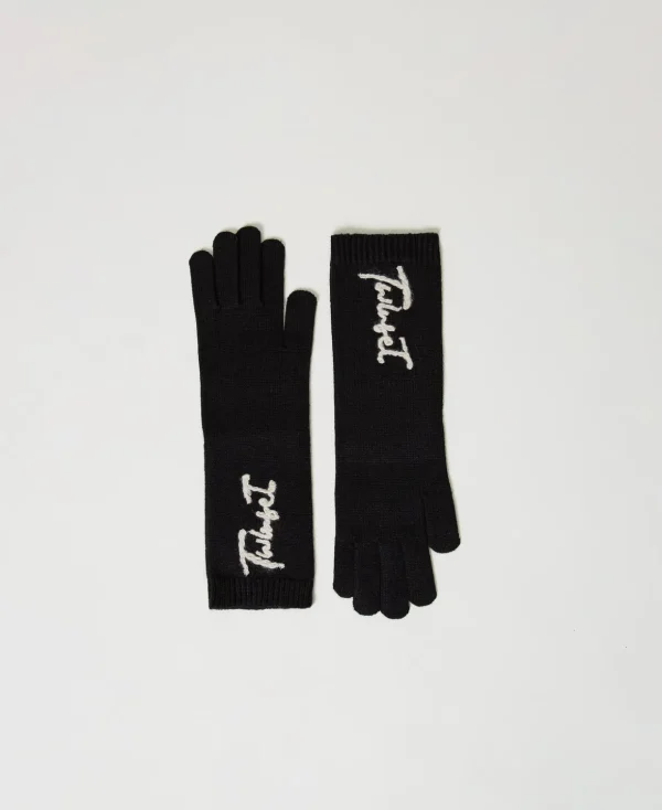 TWINSET Milano Handschuhe^Strickhandschuhe Mit Sticklogo Schwarz